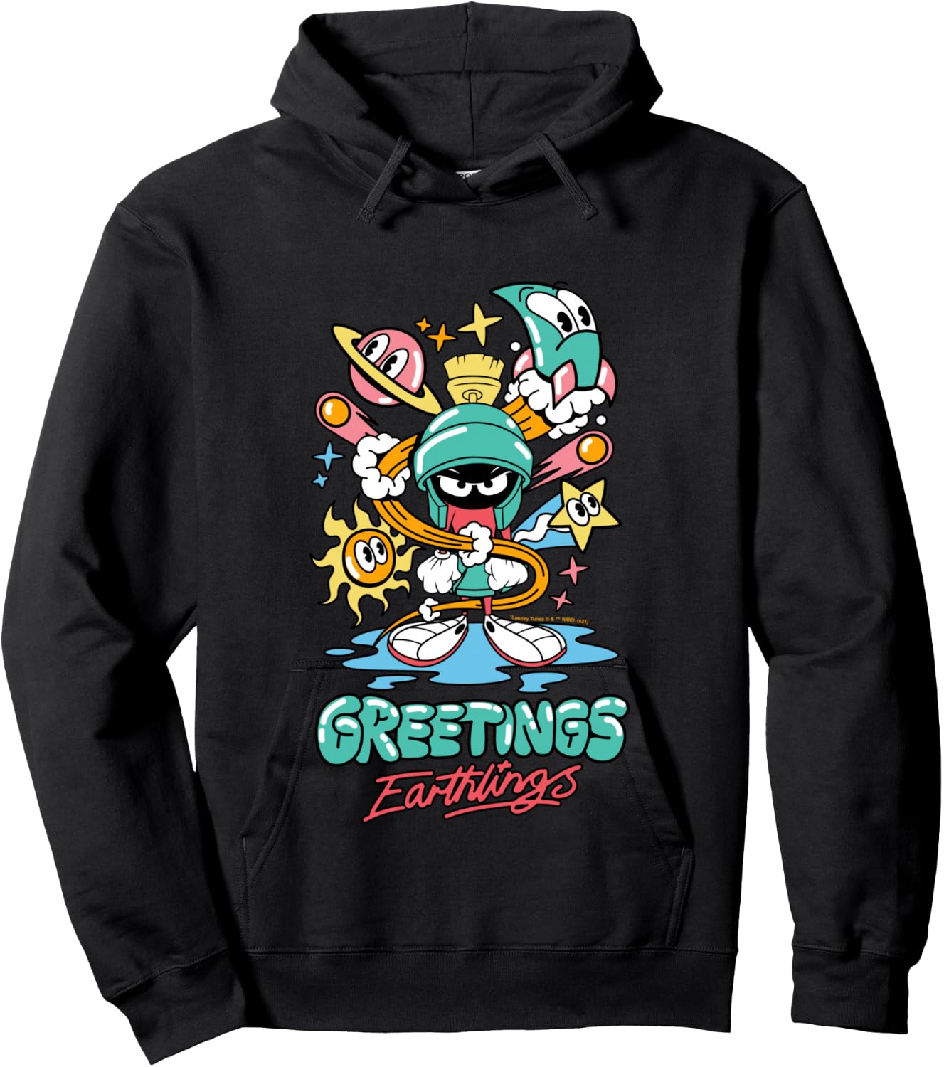 Marvin The Martian Greetings Earthlings Hoodie - Hoodie | Black