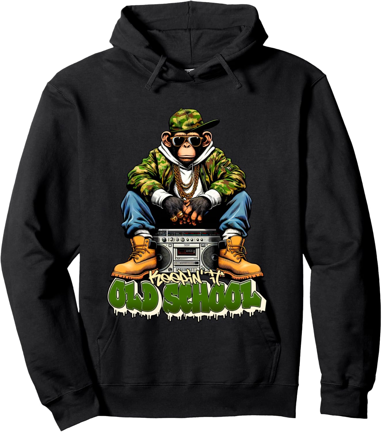 KEEPING IT OLD SCHOOL Hip Hop US Rap 90s New York , Black, S Hoodie - Hoodie | Black