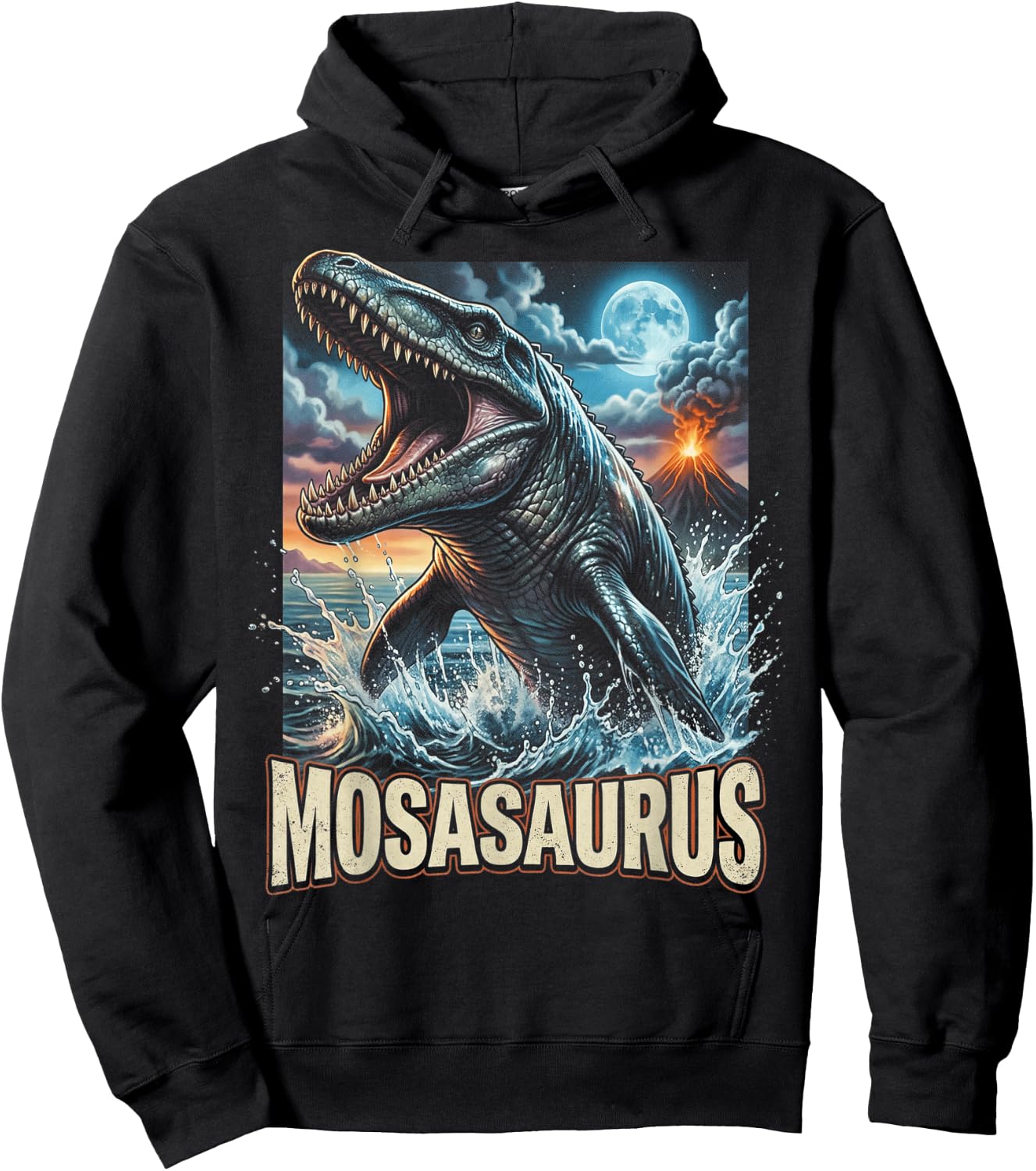 Mosasaurus Dinosaur Water Hoodie - Hoodie | Black