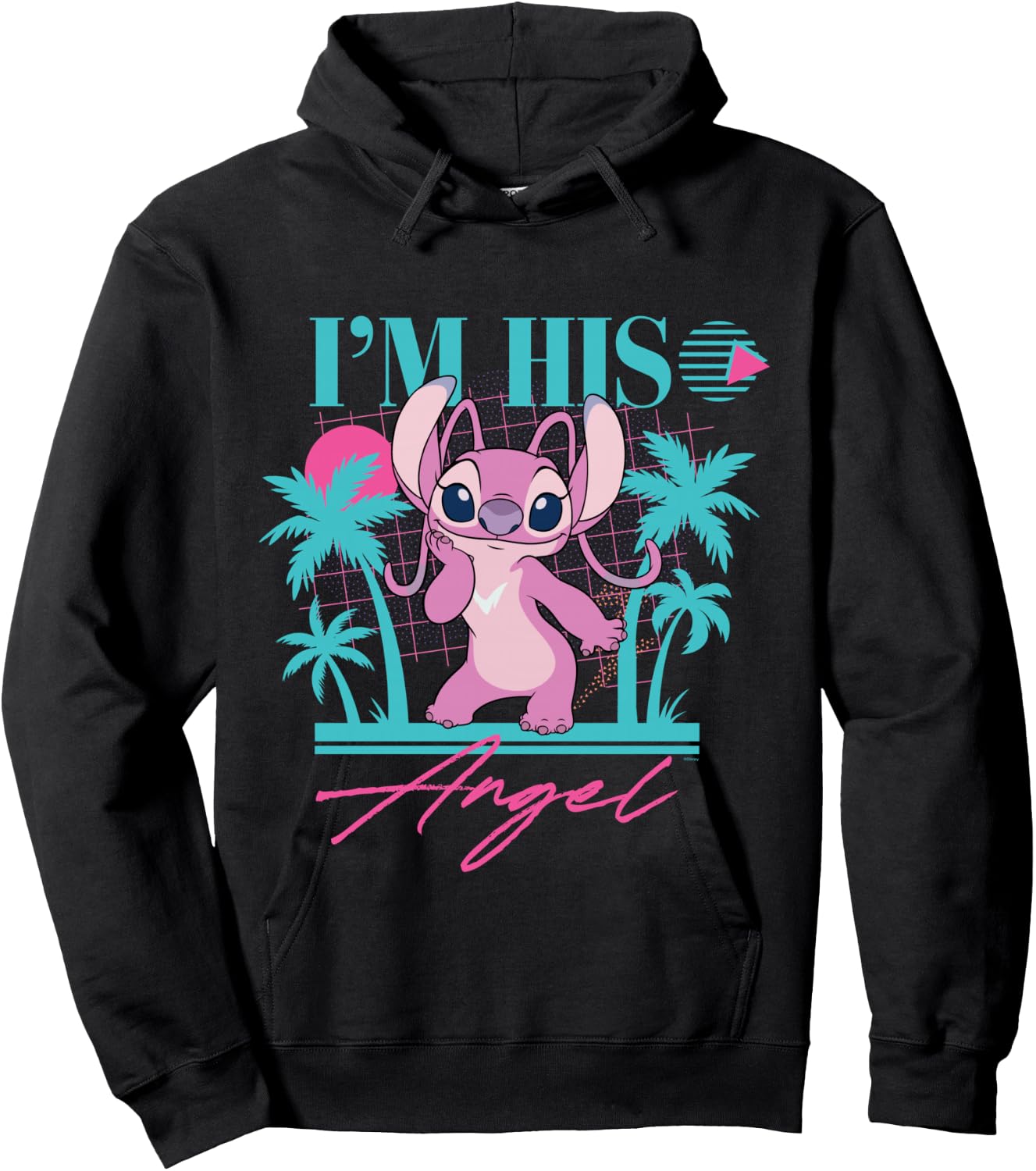 Disney Stitch Retro ’90s Couples Matching I’m His Angel Hoodie - Hoodie | Black