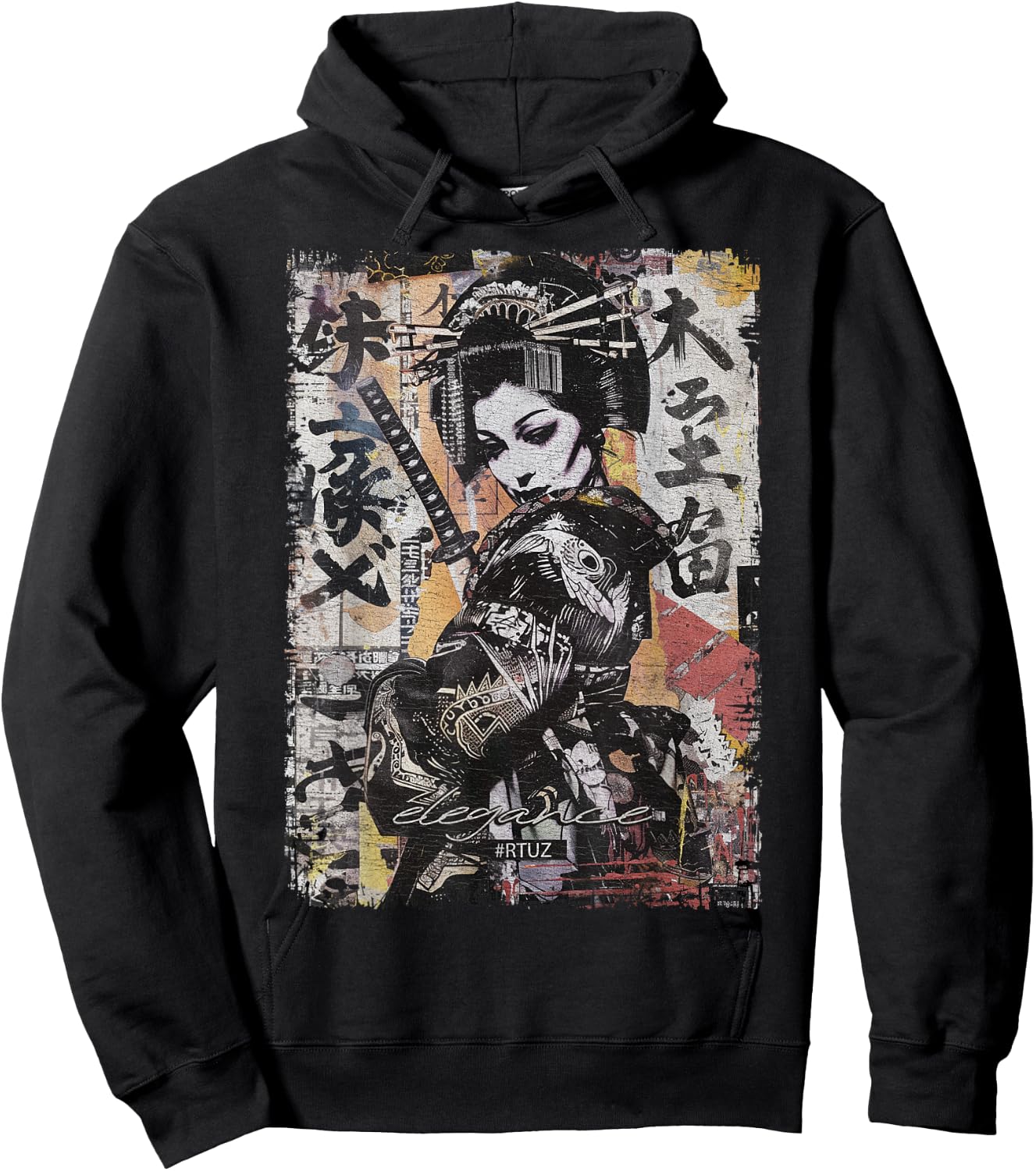 Geisha Asia Japan Woman Vintage Culture Tokyo Geisha , Black, S Hoodie - Hoodie | Black