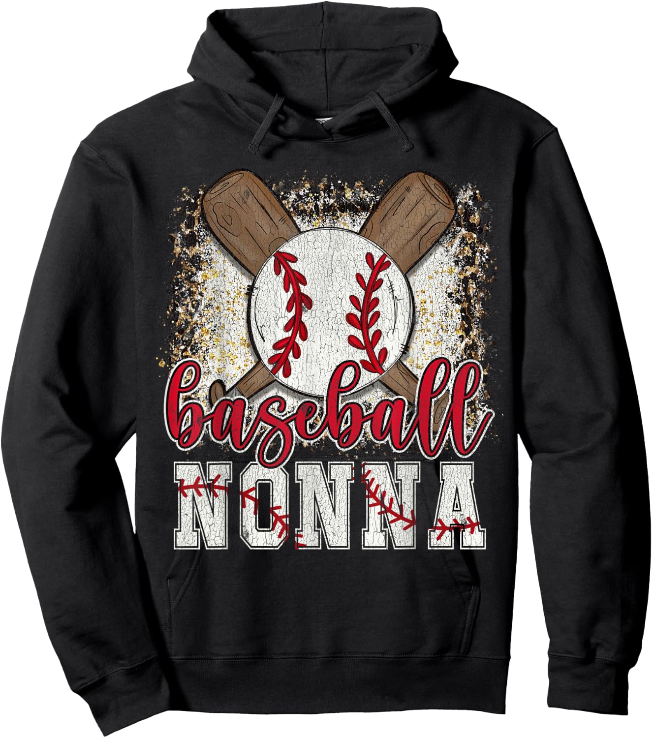 Baseball Nonna Leopard Baseball Lover Family Matching Hoodie - Hoodie | Black