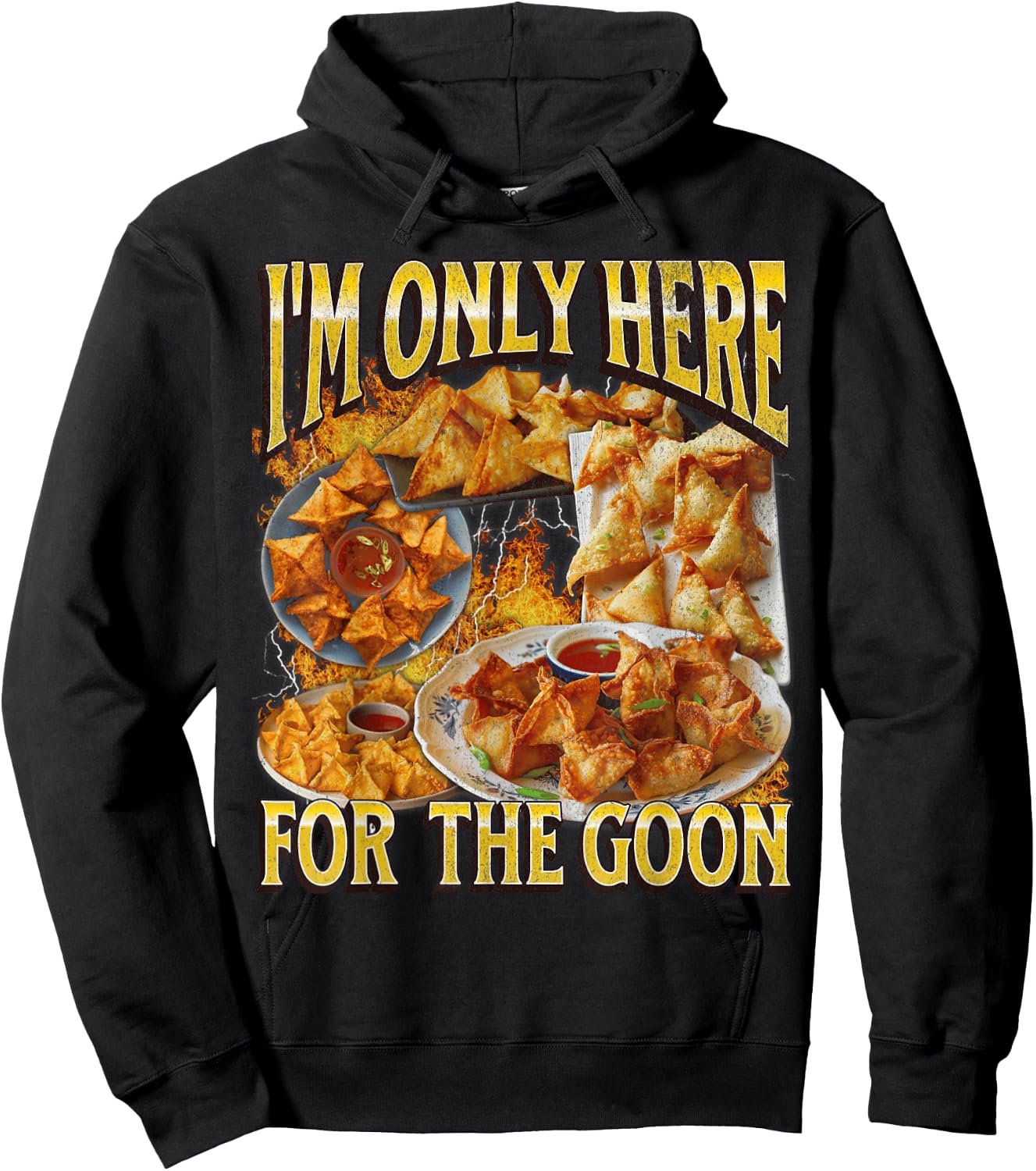 Funny Crab Rangoon Meme Bootleg Graphic Hoodie - Hoodie | Black