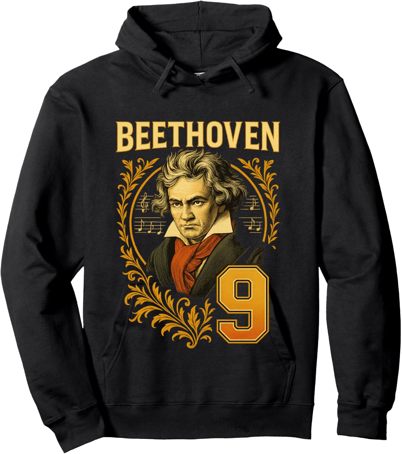 Beethoven 9 Classical Music Composer Portrait Art Hoodie - Hoodie | Black