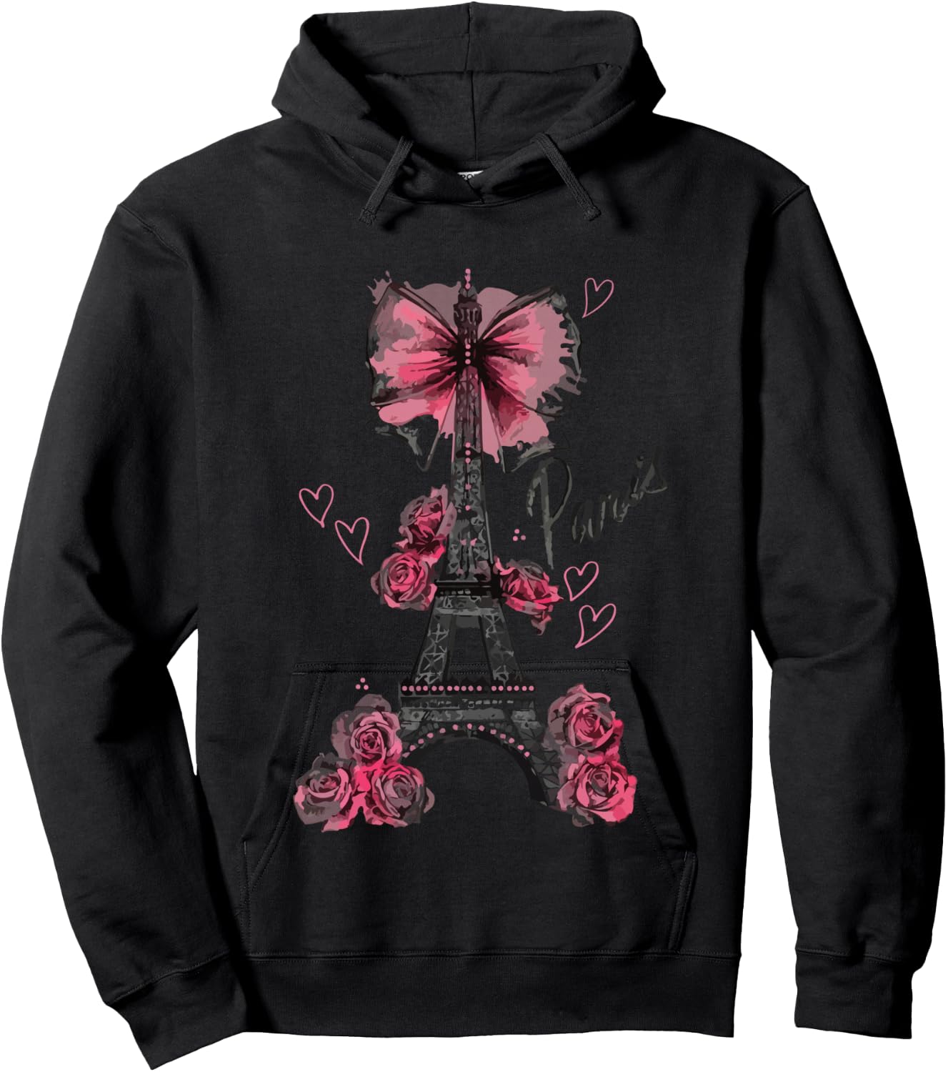 Paris, Eiffel Tower, Paris , grey, S Hoodie - Hoodie | Black