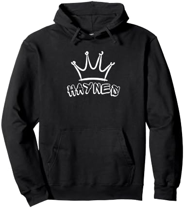HAYNES Family Name - Cool Haynes Name and Royal Crown Hoodie - Hoodie | Black