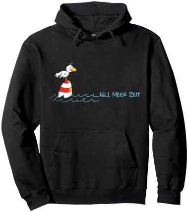 Will Meer Zeit Möwe Nordsee Urlaub Spruch Hoodie - Hoodie | Black
