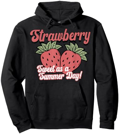 Sweet as a summer day for lovers of strawberries and fruits retro Hoodie - Hoodie | Black