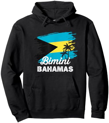 Vintage Bimini Nassau Bahamas Flag Vacation Travel Bahamian Hoodie - Hoodie | Black