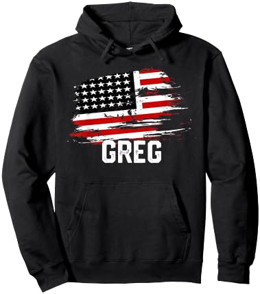 GREG USA Flag Personalized 4th of July GREG Hoodie - Hoodie | Black