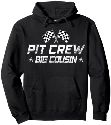 Race Car Birthday Party Racing Family Big Cousin Pit Crew Hoodie - Hoodie | Black