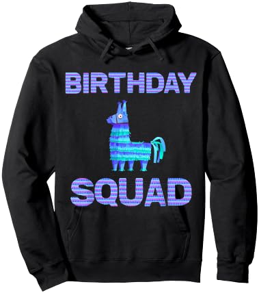 Birthday Squad - Squad Birthday Llama Piñata Shirt Hoodie - Hoodie | Black