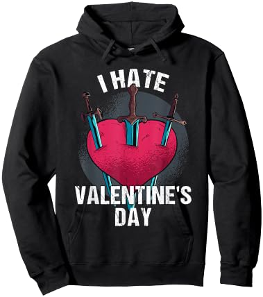 Bitterer Anti Herztag Hater I Hate Valentine's Day 14 February Hoodie - Hoodie | Black