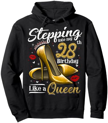 High Heels Stepping Into My 28th Birthday 28 and Fabulous Hoodie - Hoodie | Black