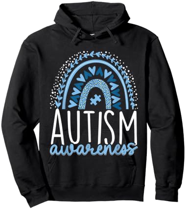 Autism Rainbow Autistic Pride Inclusion ADHD Hoodie - Hoodie | Black