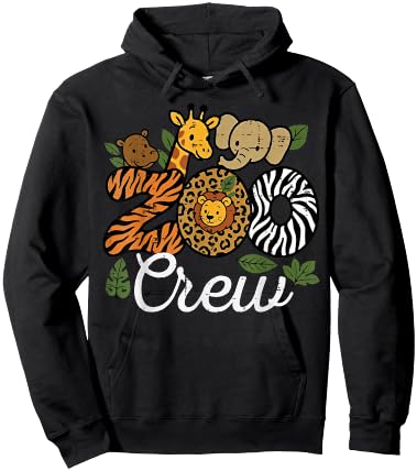 Zoo Crew Animals Safari Wildlife Matching Kids Men Women Hoodie - Hoodie | Black