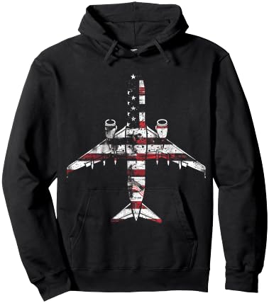 Airplane Pilot American Flag USA Patriotic Hoodie - Hoodie | Black