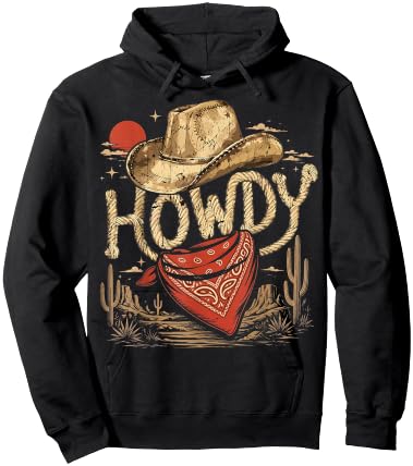 Western Cowboy Birthday Party Howdy Hoodie - Hoodie | Black