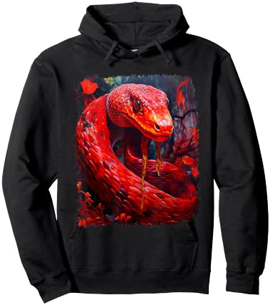Pop Art Vintage Reptile Snake Red Hoodie - Hoodie | Black