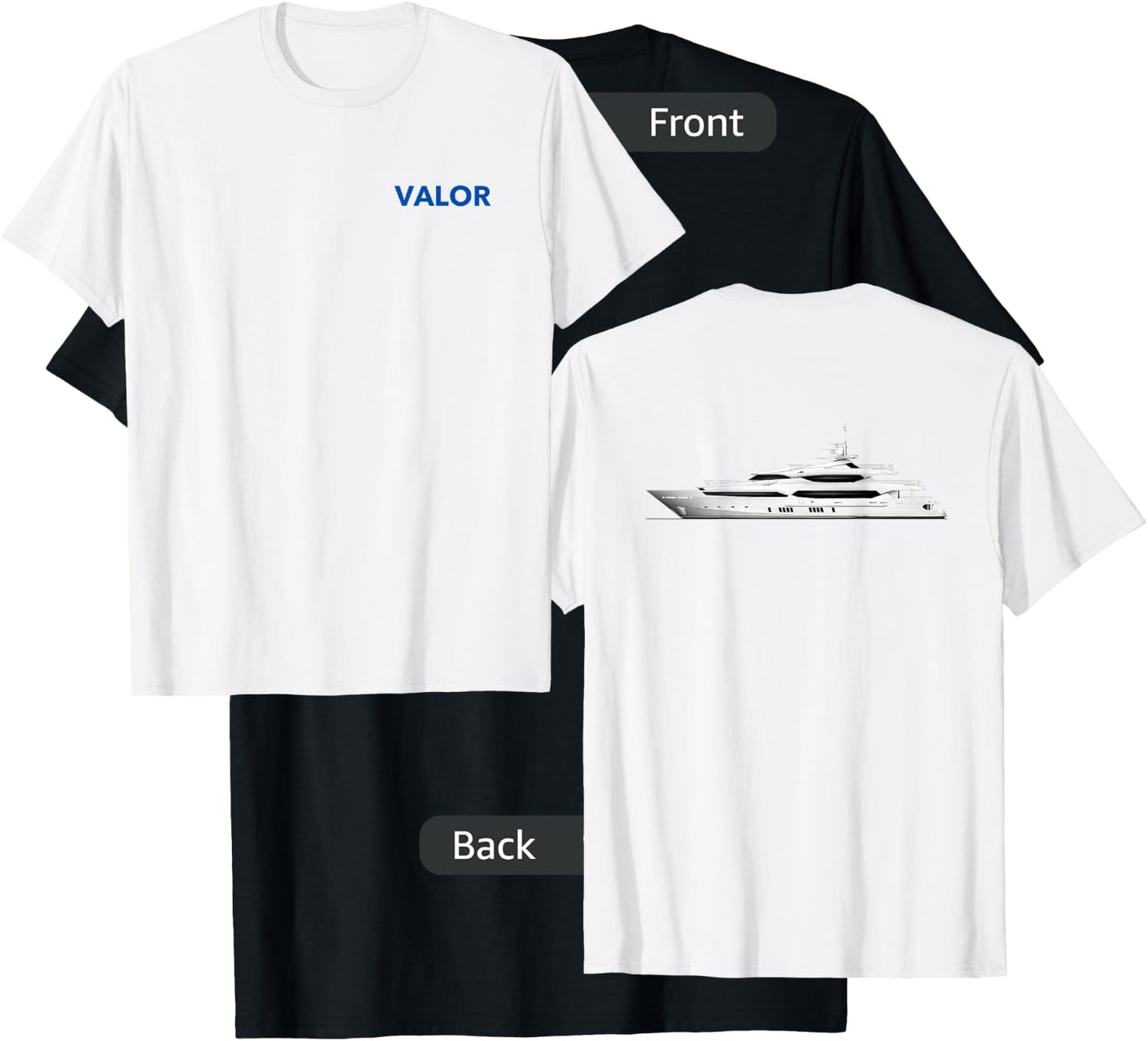 Valor Below the Deck Uniform shirt UPDATED with boat on back T-Shirt - T-Shirt | Black