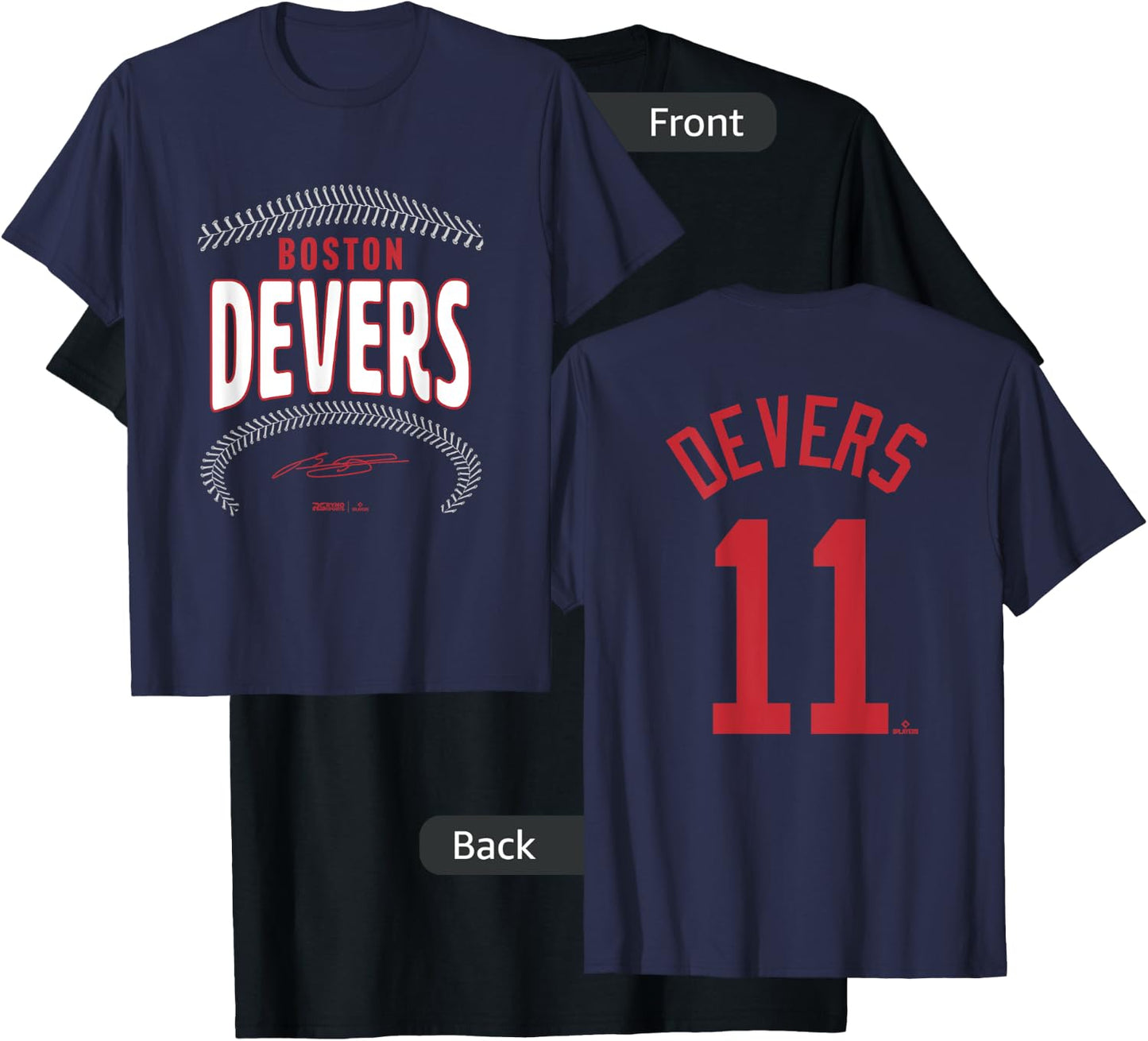 Rafael Devers Boston Baseball Name & Number (Front & Back) T-Shirt - T-Shirt | Black