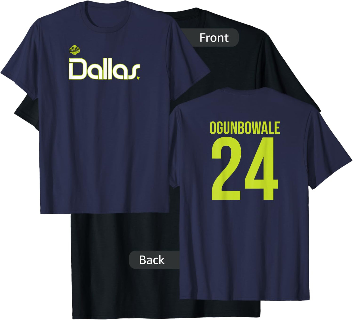 Arike Ogunbowale 24 - Number on Back - Dallas Basketball T-Shirt - T-Shirt | Black