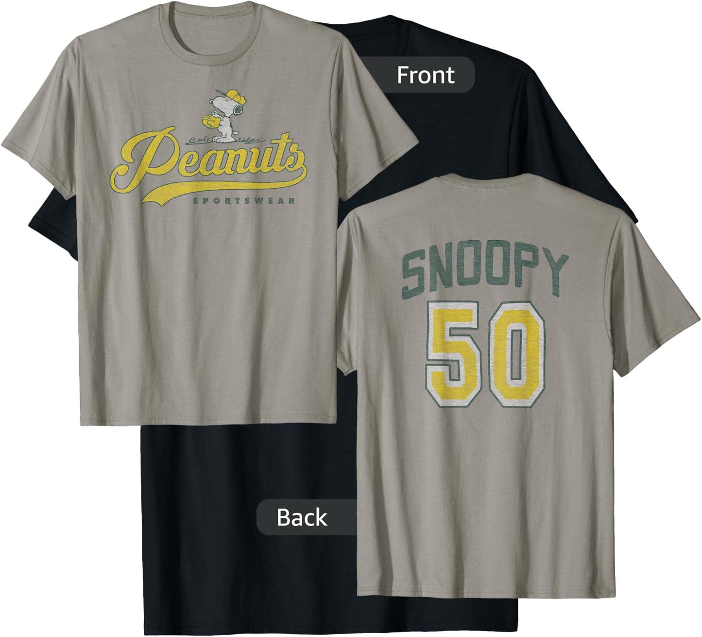 Peanuts Sportswear Snoopy #50 T-Shirt - T-Shirt | Black