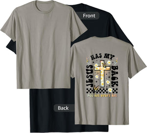 Jesus Has My Back (on back), Christian T-Shirt - T-Shirt | Black