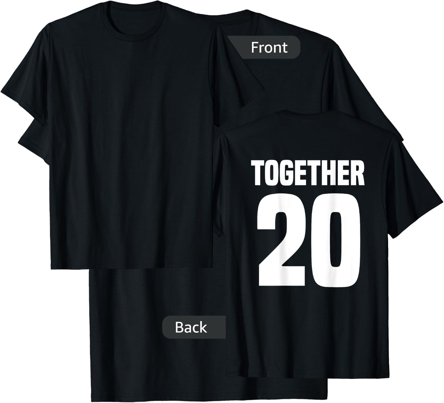 Together Since 20XX Year Couple Matching Anniversary T-Shirt - T-Shirt | Black