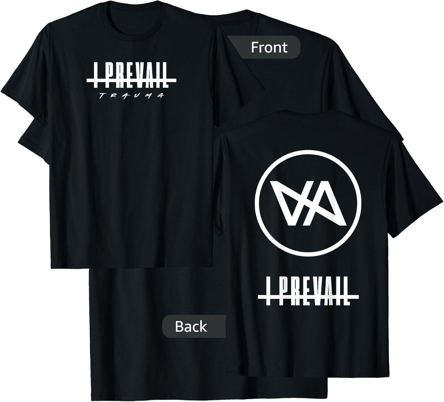 I Prevail Black Adult Men's Diagonal Modern Classic T-Shirt - T-Shirt | Black