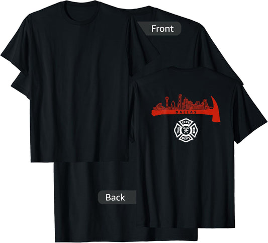 Dallas Texas Fire Rescue Department Firefighter Firemen Duty T-Shirt - T-Shirt | Black