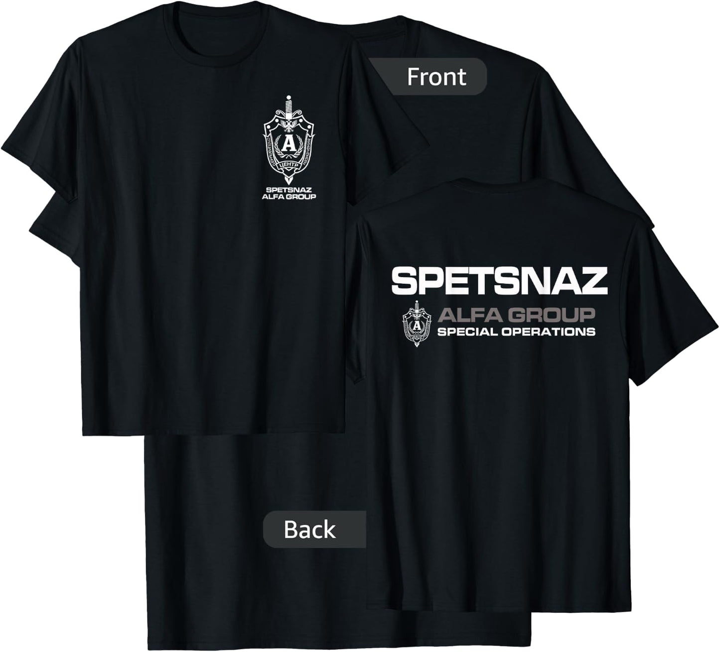 Russian Spetsnaz Alfa Group Special Operations T-Shirt - T-Shirt | Black