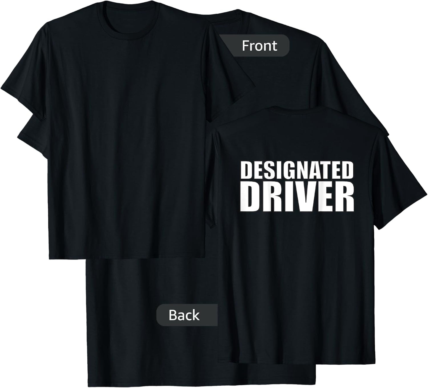 Designated Driver Low Vision, Blind T-Shirt - T-Shirt | Black