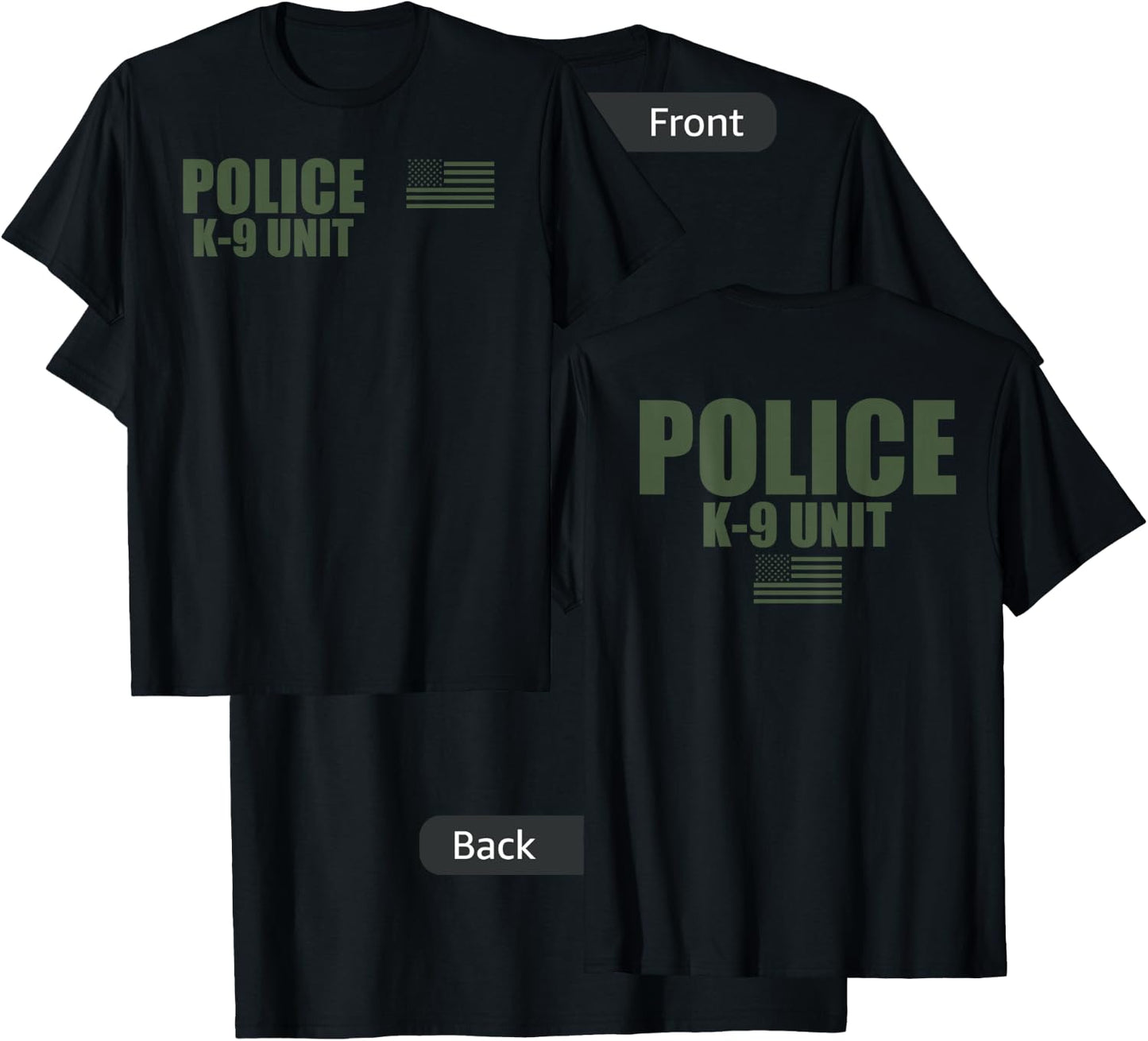 Police K-9 Unit On Duty Uniform T-Shirt - T-Shirt | Black