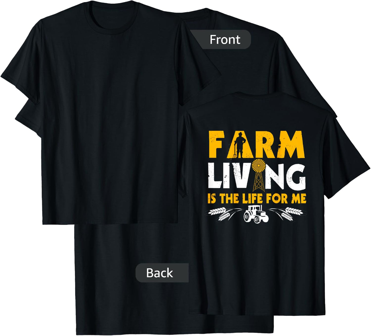 Farmer Design On Back Of Clothing Farming T-Shirt - T-Shirt | Black
