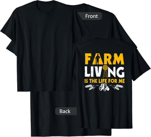 Farmer Design On Back Of Clothing Farming T-Shirt - T-Shirt | Black
