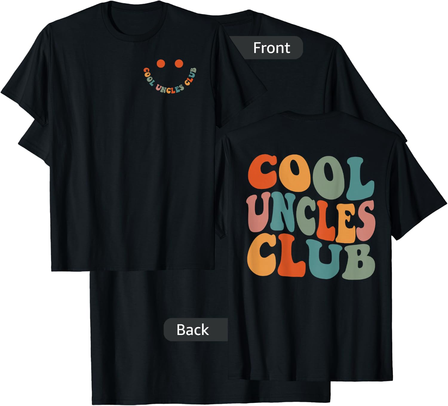 Uncles Shirt Cool Uncles Club Funny New Uncle Men 2 Sided T-Shirt - T-Shirt | Black