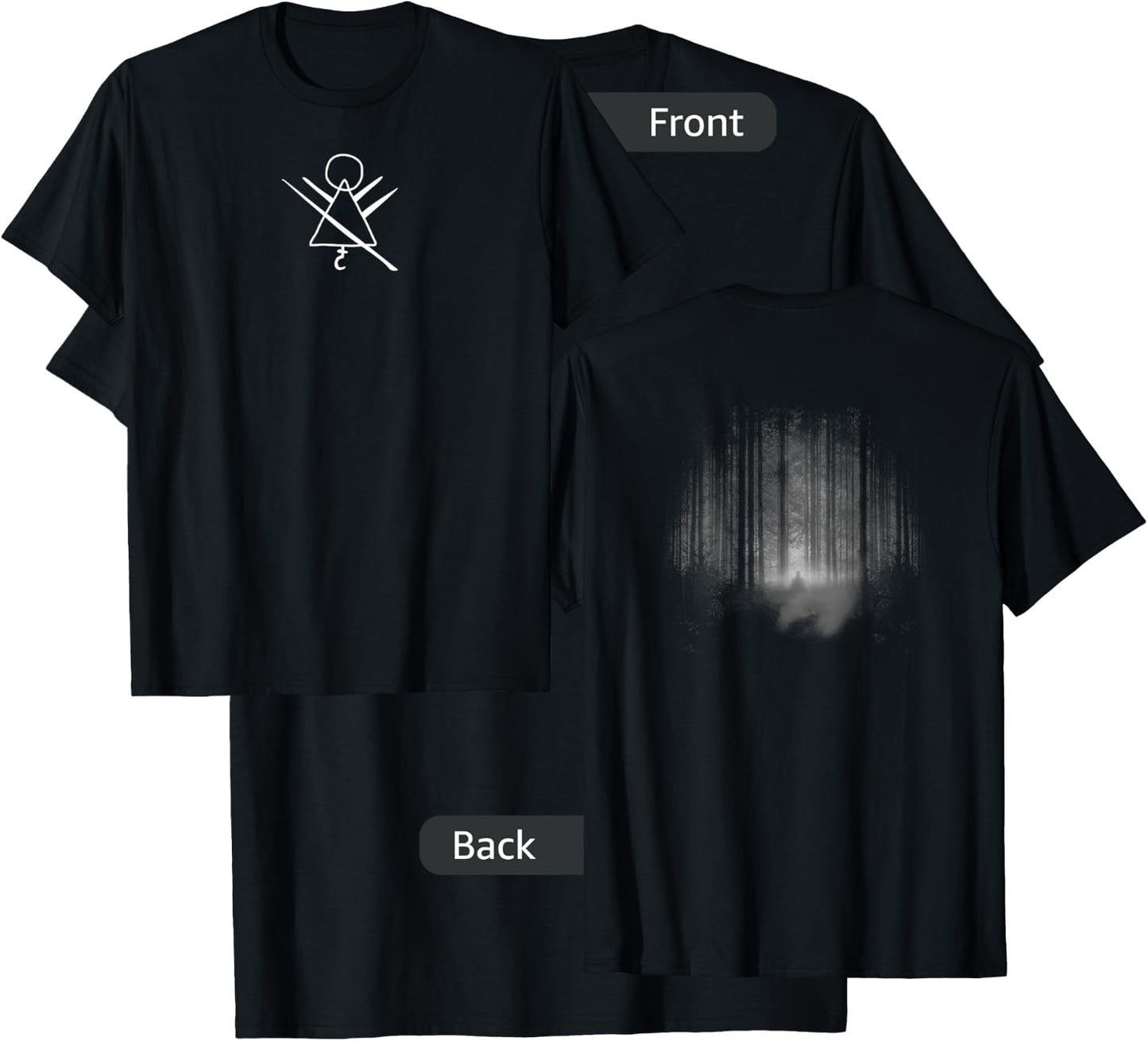 Yellowjackets Cult Ritual Center Rune Icon Front & Back T-Shirt - T-Shirt | Black