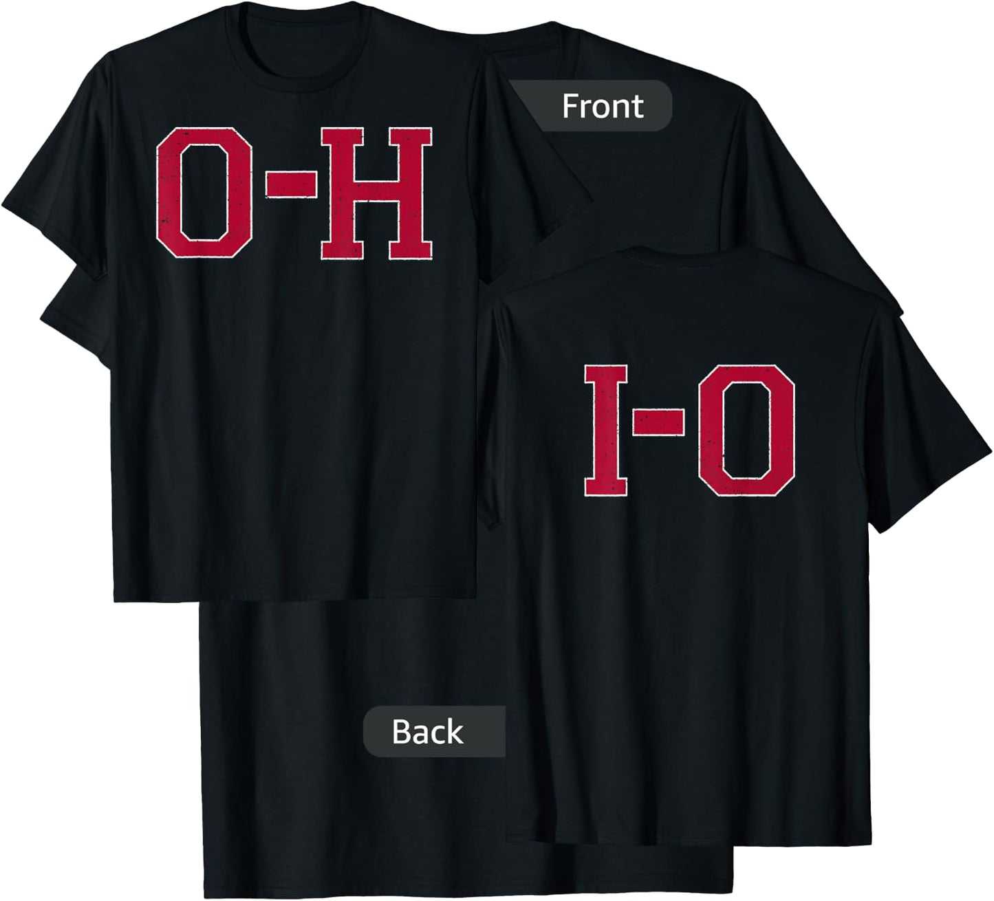 Vintage O-H I-O 2-sided XL Slate T-Shirt - T-Shirt | Black