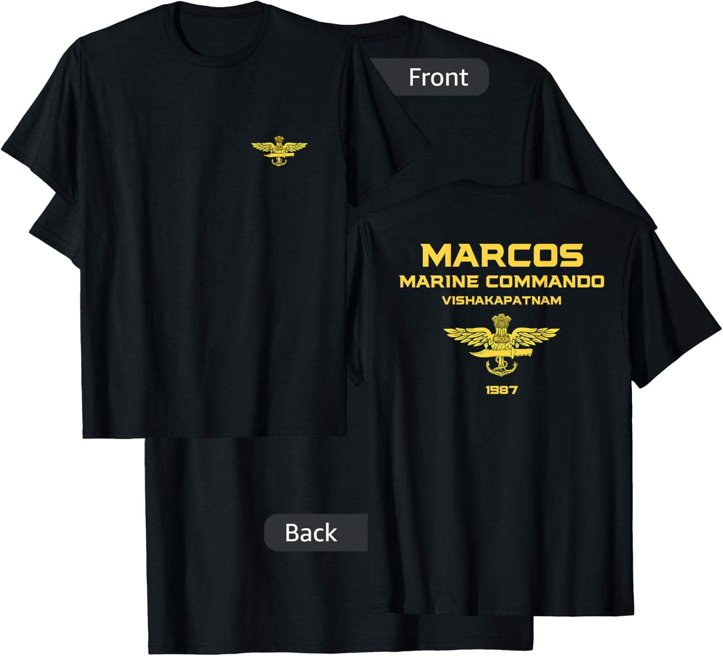 MARCOS Indian Special Force Indian Army Magarmach T-Shirt - T-Shirt | Black