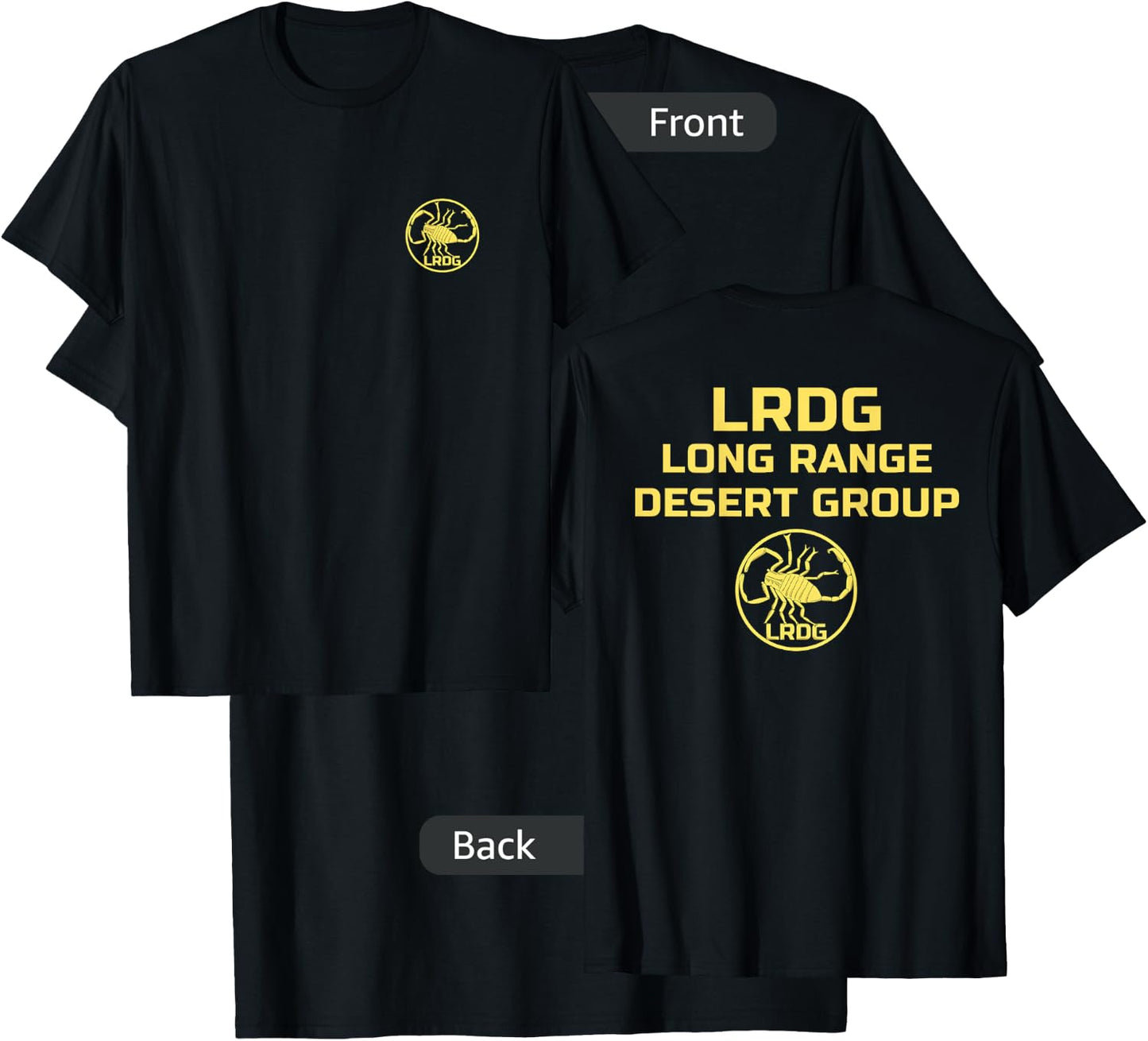 LRDG British Special Force Range Desert Group BACKPRINT T-Shirt - T-Shirt | Black