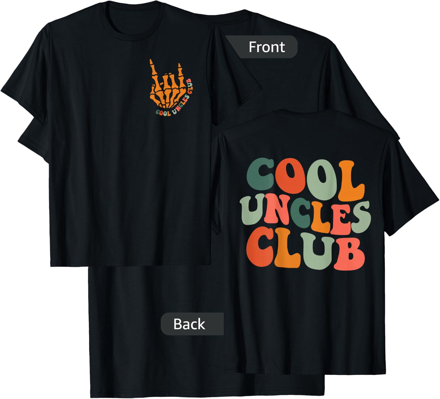 Cool Uncles Club Retro Groovy Funny New Uncle Men T-Shirt - T-Shirt | Black