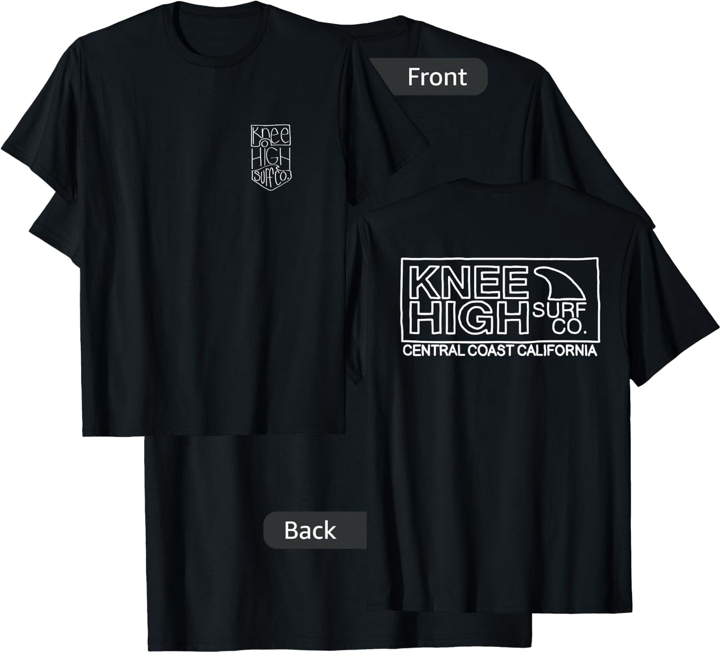 Hand Drawn Central Coast California Shirt White T-Shirt - T-Shirt | Black