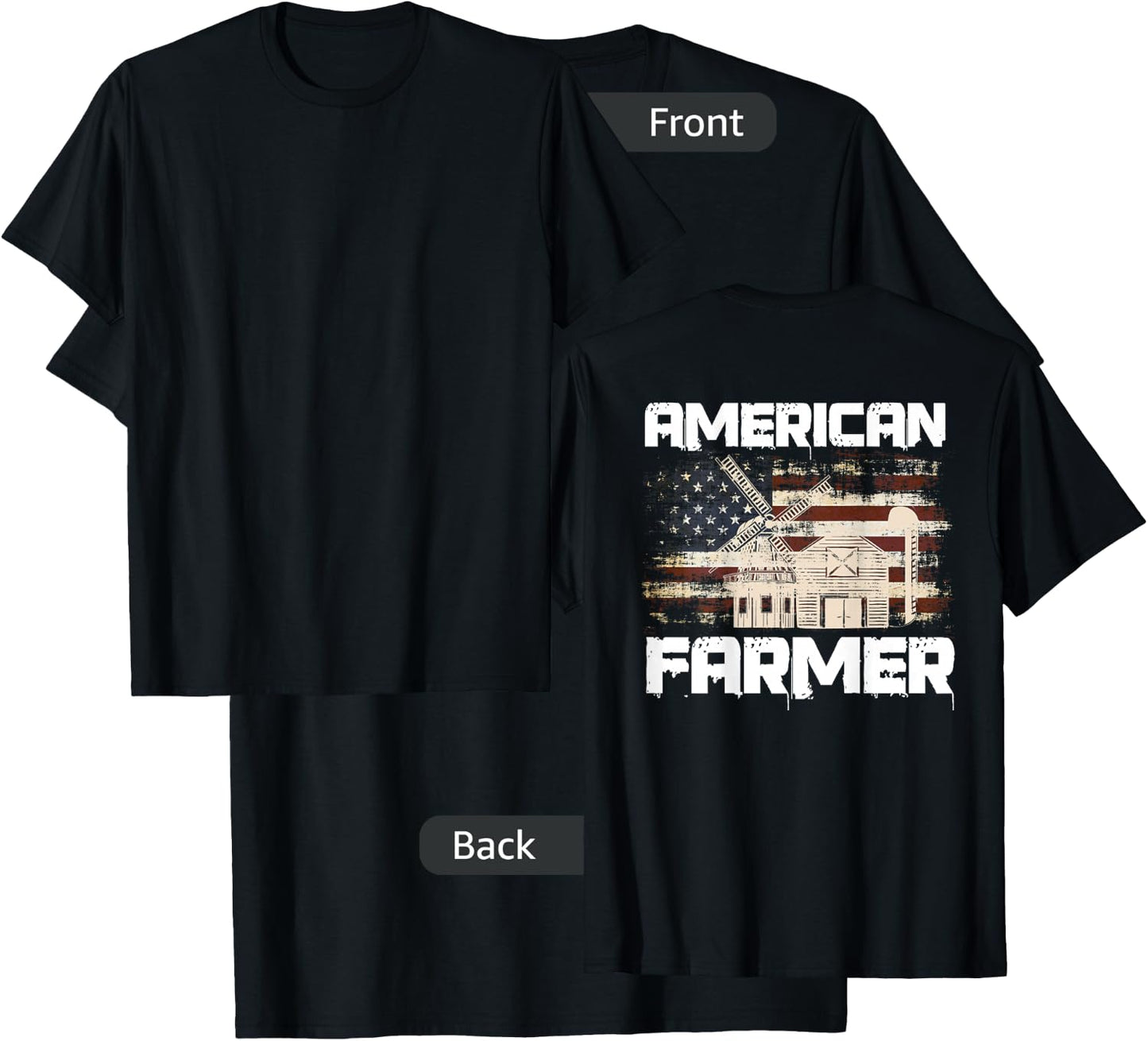 Farmer Design On Back Of Clothing Farming T-Shirt - T-Shirt | Black