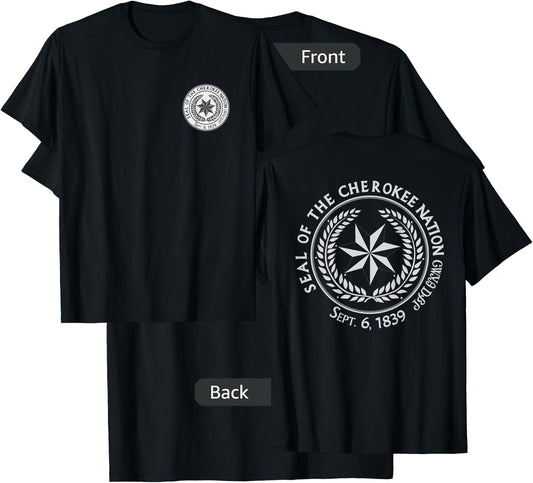 Cherokee Nation Seal Native American Indian T-Shirt - T-Shirt | Black