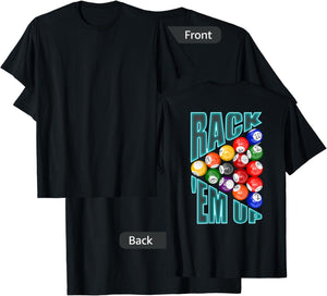 Billiards Rack em Up Eight Ball T-Shirt - T-Shirt | Black
