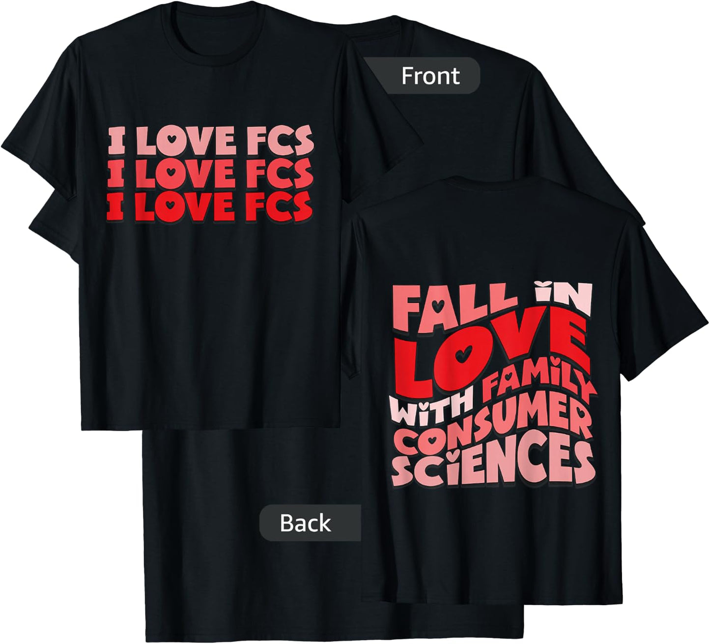 I Love FCS Fall In Love With Family Consumer Sciences T-Shirt - T-Shirt | Black