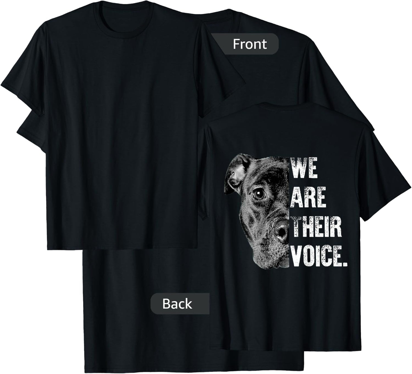 Love Pitbull / We Are Their Voice T-Shirt - T-Shirt | Black