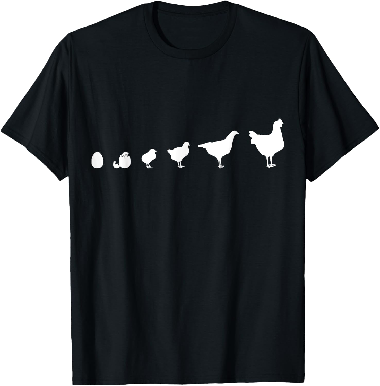 Chickens in a row T-Shirt - T-Shirt | Black