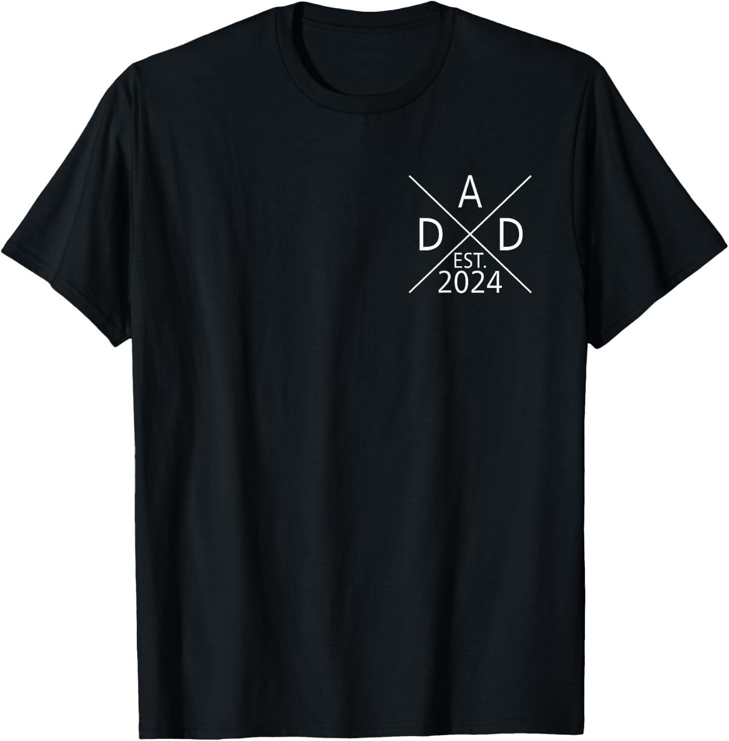 New Dad Est 2024 First Fathers Day 2024 Promoted to Daddy T-Shirt - T-Shirt | Black
